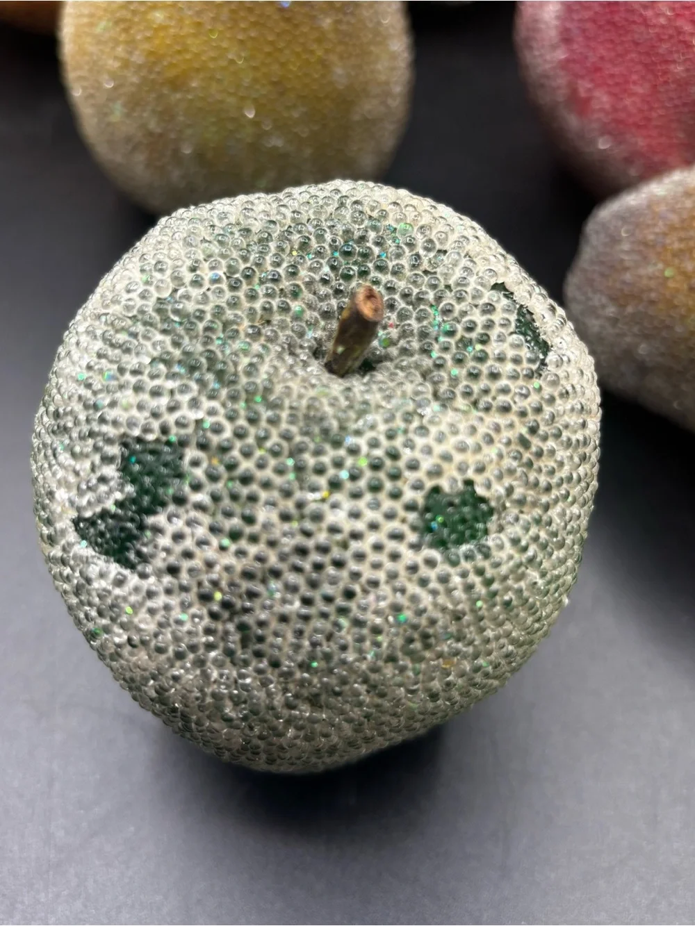 Vintage Fruit Beaded Faux Decor 90s Set of 13 Apple Orange Pear Grapes